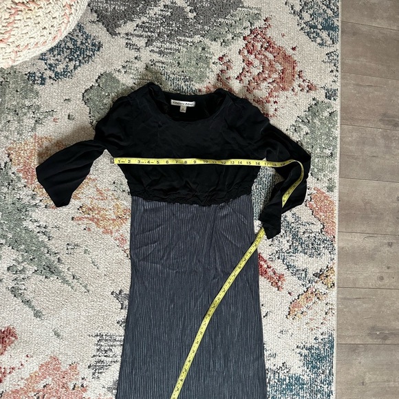 Vintage 90s Christy Allen High Waist Combined Print Black Dark Gray Maxi Dress - Picture 8 of 11